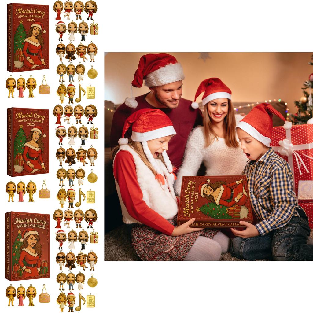 Mariah Carey Christmas 24day Advent Calendar With Acrylic Characters For Festive Celebrations