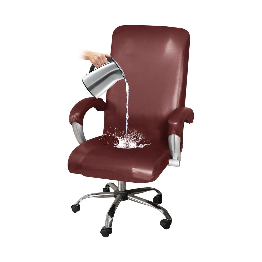 Водонепроницаемый чехол для офисного кресла с чехлами для подлокотников, чехол для компьютерного кресла из искусственной кожи, чехол для вращающегося кресла, чехол для стула с высокой спинкой