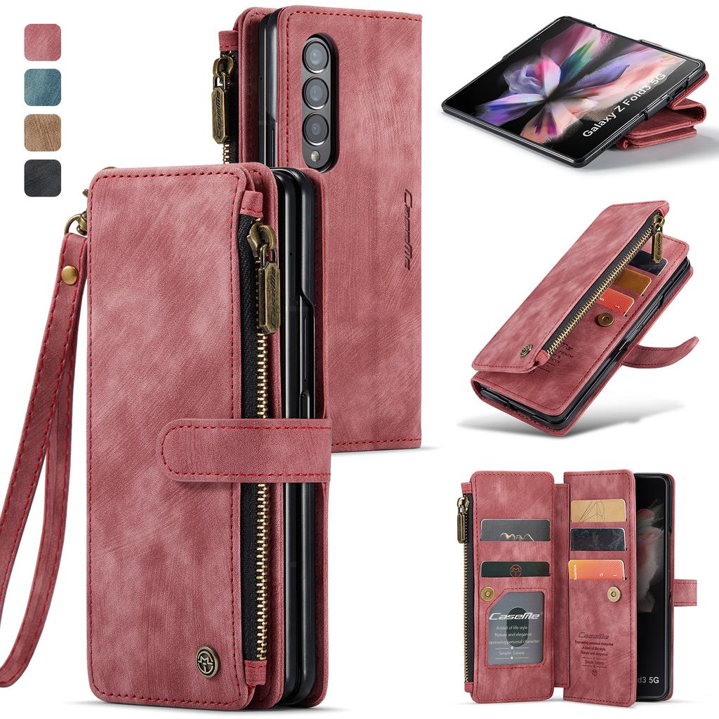Wallet Function Leather Folding Phone Bag Case For Samsung Galaxy Z Fold 4 Fold4 Fold 3 5g Fold3 S23 S22 Ultra S21 Plus S20 Fe