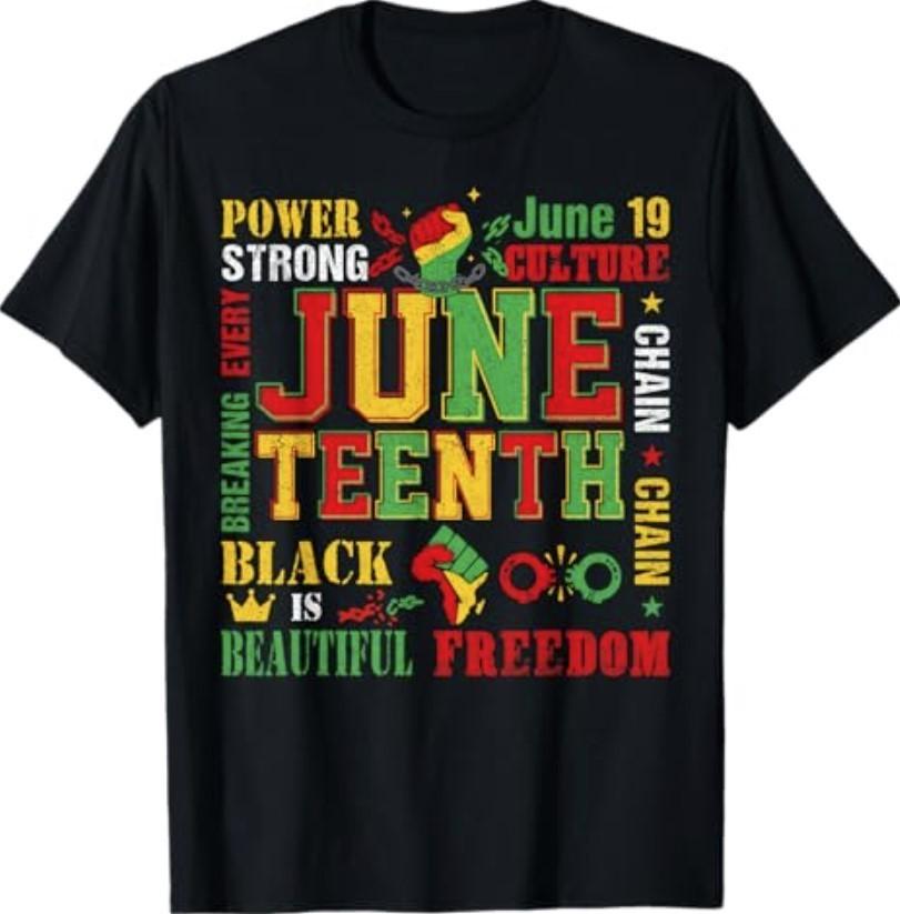 Juneteenth Power Strong African American Pride Men Women T-Shirt