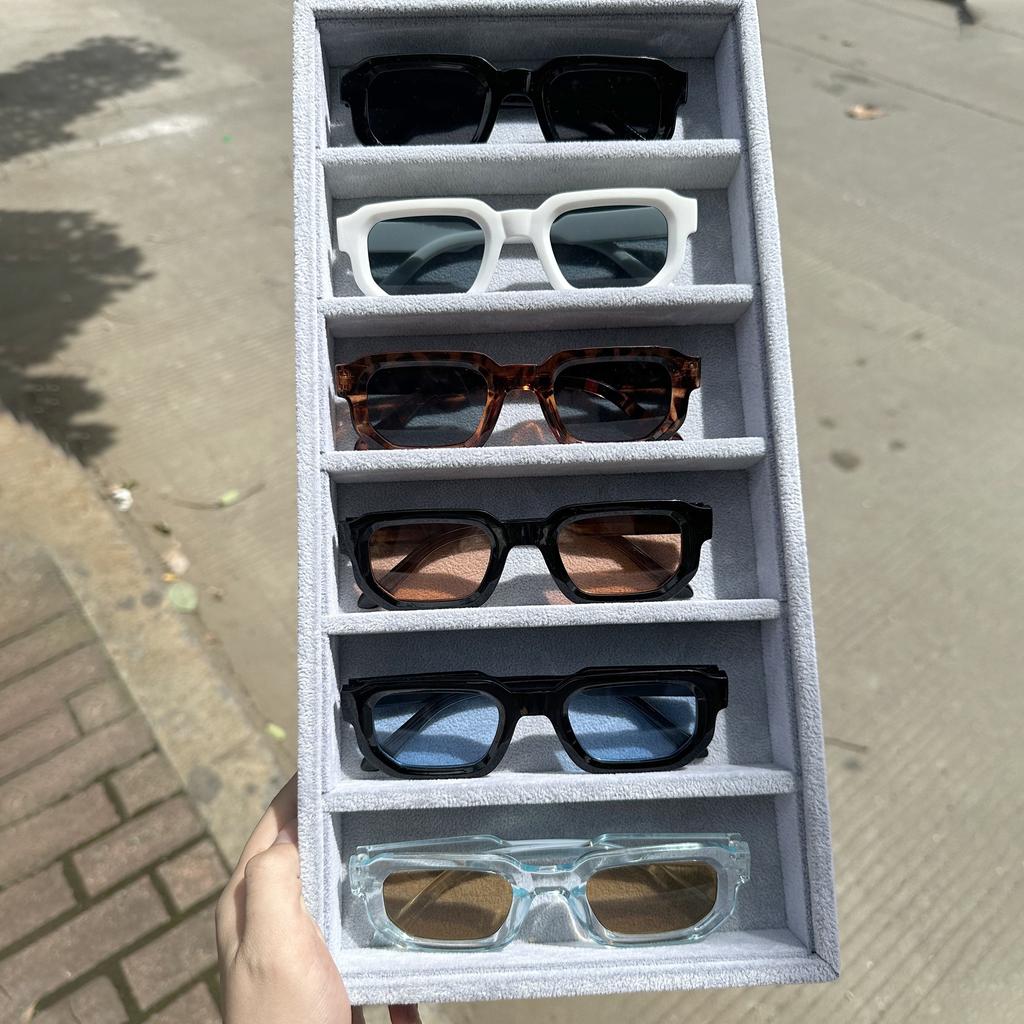 6 шт./набор Женские винтажные солнцезащитные очки с прямоугольной оправой Модные ретро солнцезащитные очки Дизайн класса люкс Очки UV400 Очки Мужские очки