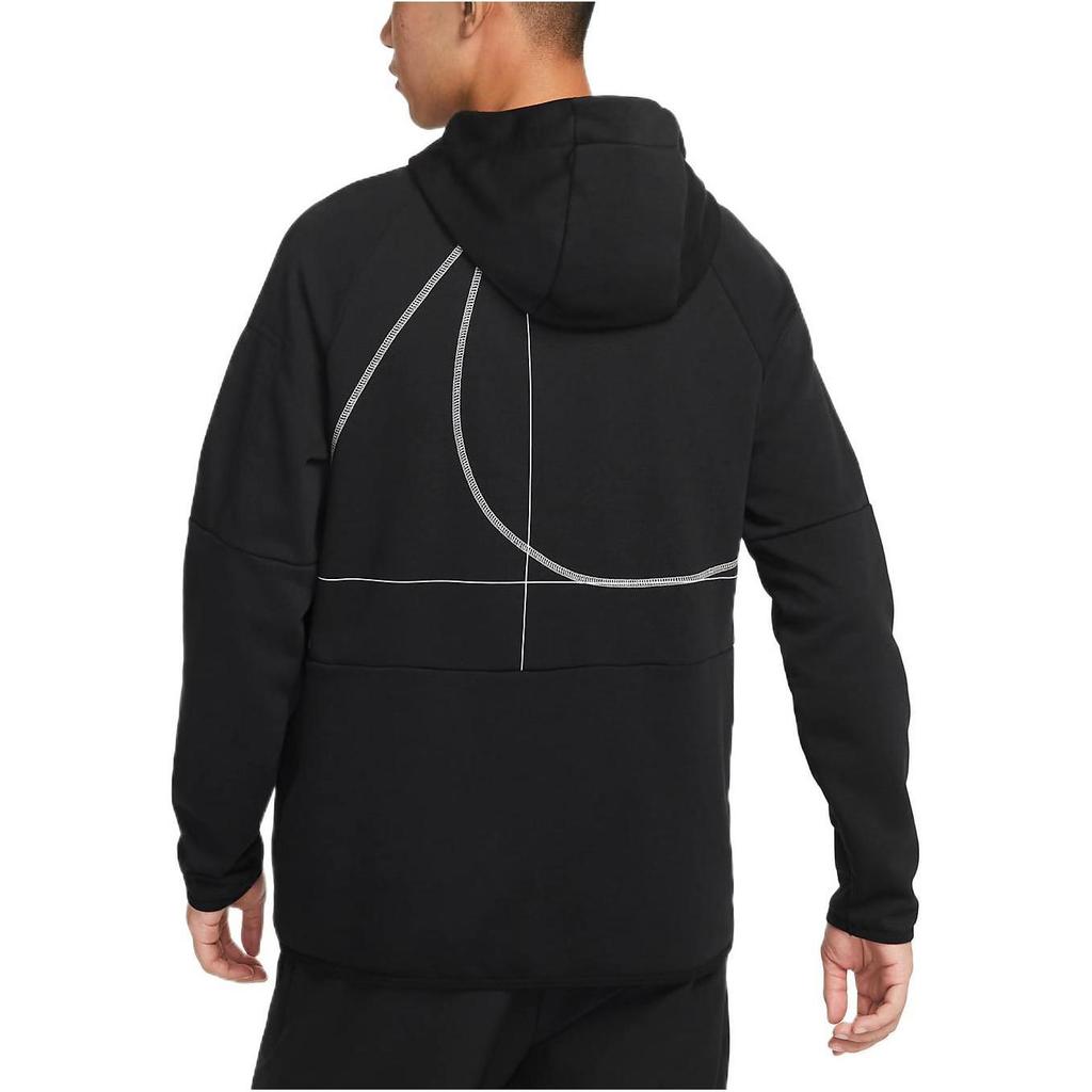 Nike Толстовка с длинными рукавами и капюшоном с рисунком логотипа на шнурке, мужские топы, черные DQ6621-010