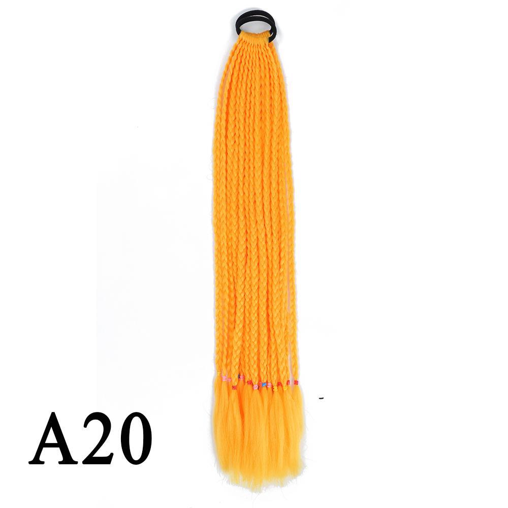 Плетеный хвост с резинкой, черный плетеный хвост ручной работы из термостойкого волокна, шиньоны с конским хвостом для девочек