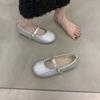 Simple Single Shoes Women's Spring and Summer New Soft-soled Round Head Mary Jane Shoes Versatile Doudou Shoes Tide