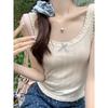 Чистый похотливый кружевной бант из ледяного шелка, тонкий, летний новый жилет на подтяжках 2024 года, милый утягивающий топ