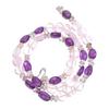 Natural Rose Quartz Amethyst Gemstone Smooth Beads Necklace 17" UB-4859 UB-4859