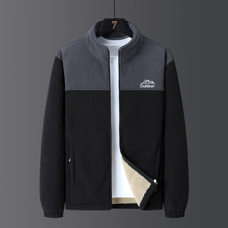 Большая флисовая куртка для мужчин, толстая ветрозащитная и теплая флисовая куртка для мужчин из овечьей шерсти