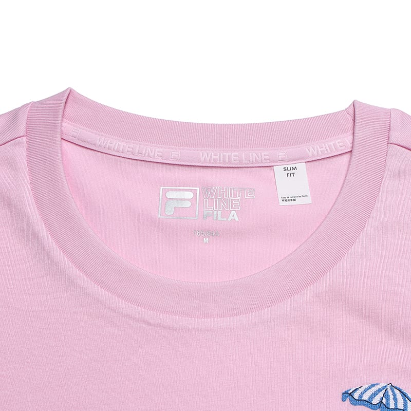 FILA T Shirts Women's Pink Blossom Crew Neck Moderate Nipped In Waist F11W628118FPK
