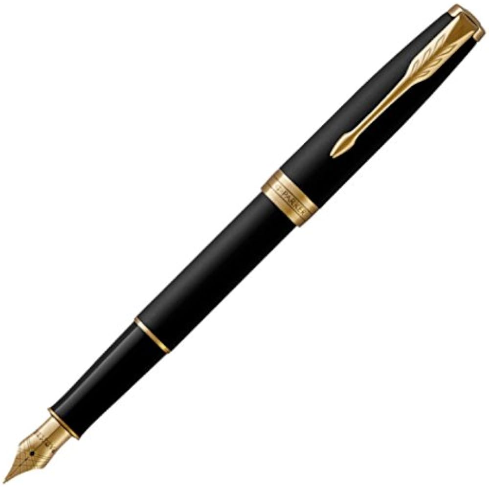 PARKER Паркер Перьевая ручка Sonnet Матовый черный GT Тонкое перо Подарочная коробка Обычный импортный товар 195...