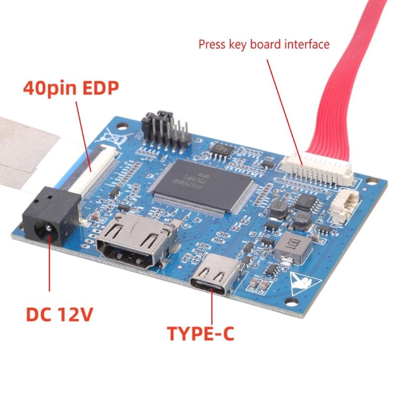40-контактная плата драйвера ЖК-дисплея EDP, совместимая с HDTV и имеющая аудиовыход Type C 3 Вт x 2, поддерживает пульт дистанционного управления