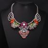 Fashion Brands, Colorful Crystal Gemstones, Three-Dimensional Flowers, Short Collarbone Necklaces, Exaggerated Accessories