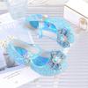 Girls Princess Shoes Children's High Heels Summer Leather Shoes Summer Crystal Shoes with Dress Rhinestones Little Girl Performance Shoes