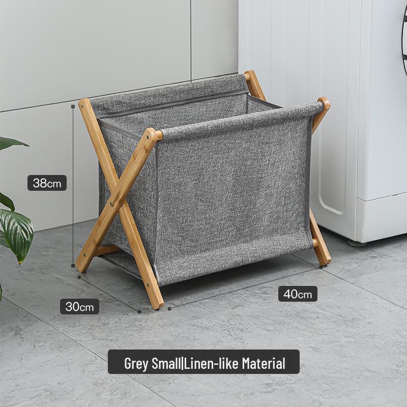 Solid Wood Foldable Laundry Hamper: Large, Durable Storage Basket for Clothes In Laundry Room or Bathroom.