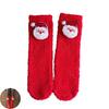 1 Pair Plush Christmas Socks with Non-Slip Grip Festive Holiday Floor Socks Soft Warm Fleece Stockings Gifts for Kids Adults