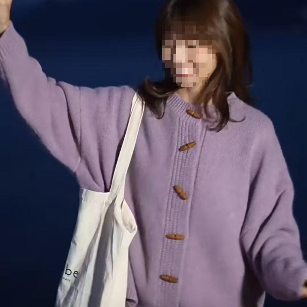 Женский вязаный кардиган в ретро-стиле с пуговицами-тогглами - Корейский стиль, Осень/Зима