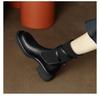 Retro Round Toe Belt Buckle Women's Sock Boots New Soft Leather Thick Soled Shoes Knitted Elastic Slim Women's Ankle Boots