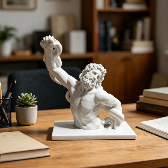 3D-печатная скульптура бюста Лаокоона Устойчивое основание Орнамент из греческой мифологии Древнегреческая художественная коллекционная фигурка Декор для прихожей гостиной