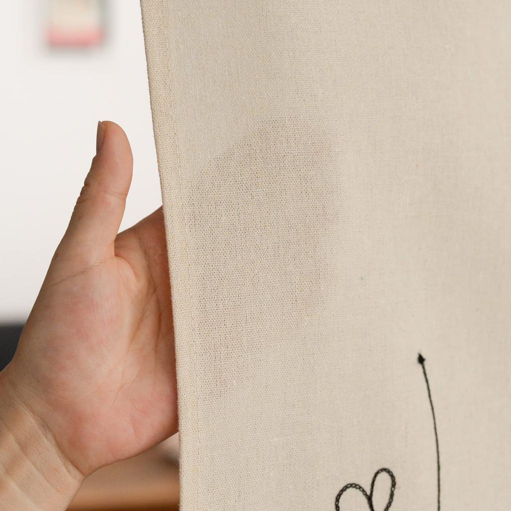 YURLISA Летняя и Зимняя Стильная Занавеска с Цветочной Вышивкой Ширина 68см x Длина Весенняя, Льняного Стиля (Зеленая вышивка, 150см)