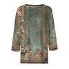 3/4 Length Sleeve Womens Tops Floral Print Vintage Fashion Casual Loose With Round Neck Plus Size Shirts