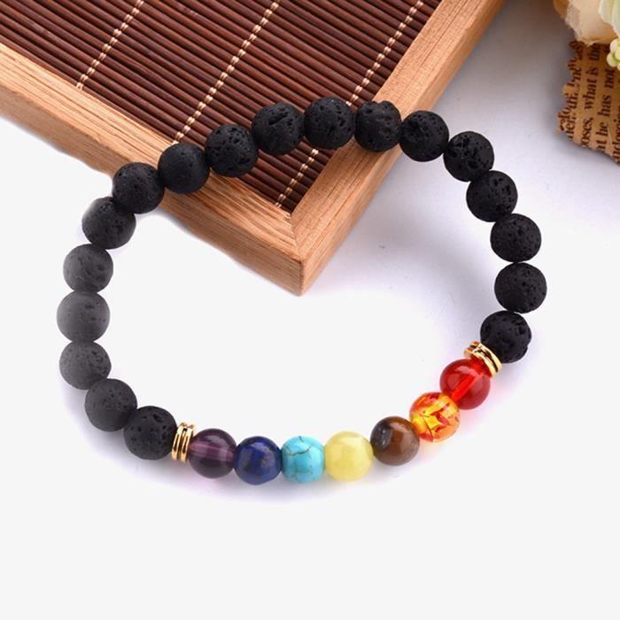 Bracelet - Napoulen - 7 Chakras - Agate - Arc-en-ciel - Unisexe