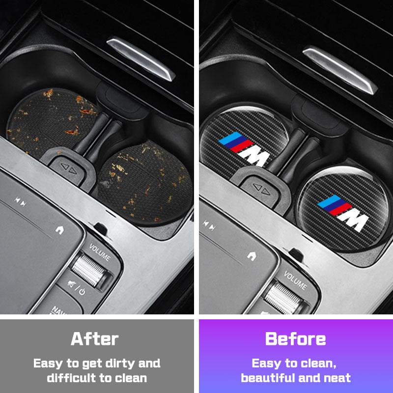 For BMW Series For BMW X1 X2 X3 X5 X4 X6 X7 1 3 5 6 7 Series E60 E90 E70 G20 G30 G70 Car Coaster Water Cup Holder Mat Non-slip Pad Accessories