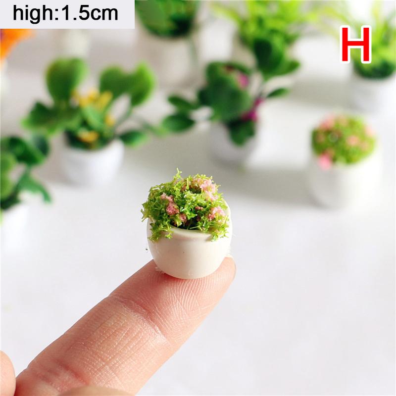12 Стиль 1:12 кукольных мини-горшочков для растений из экологически чистой смолы, аксессуары для домашнего декора