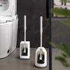 Toilet Brush Set with Holder Ergonomic Long Handle Deep Cleaning Toilet Brush Quick Assembly Bathroom Tool