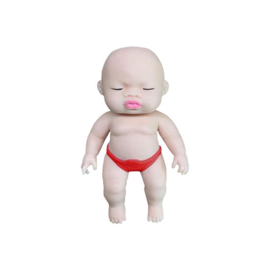 Simulation Human Baby Doll Squeeze Toy Flexible Tensile Rebound Cute Baby Doll Soft TPR Pinch Toy Anti-stress Vent Toys Cartoon Doll Squishes