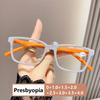 Women's Stylish Reading Glasses Unisex Blue Light Blocking Presbyopia Vintage Ultralight Square HD Lens Eyeglases for Ladies