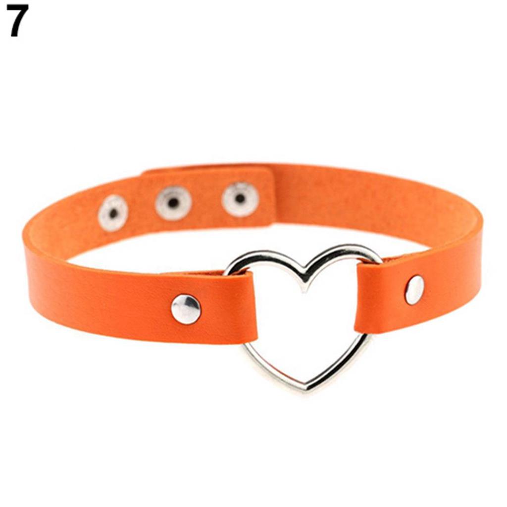 Женское кольцо в стиле панк с сердцем из искусственной кожи, воротник-колье, ожерелье, готическое ожерелье