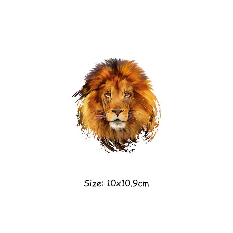 Cartoon Animal Diy Patch Iron On Clothes Jeans Fashion Diy Accessory Sticker Heat Press Appliqued Thermal Patch Wolf Lions Dog