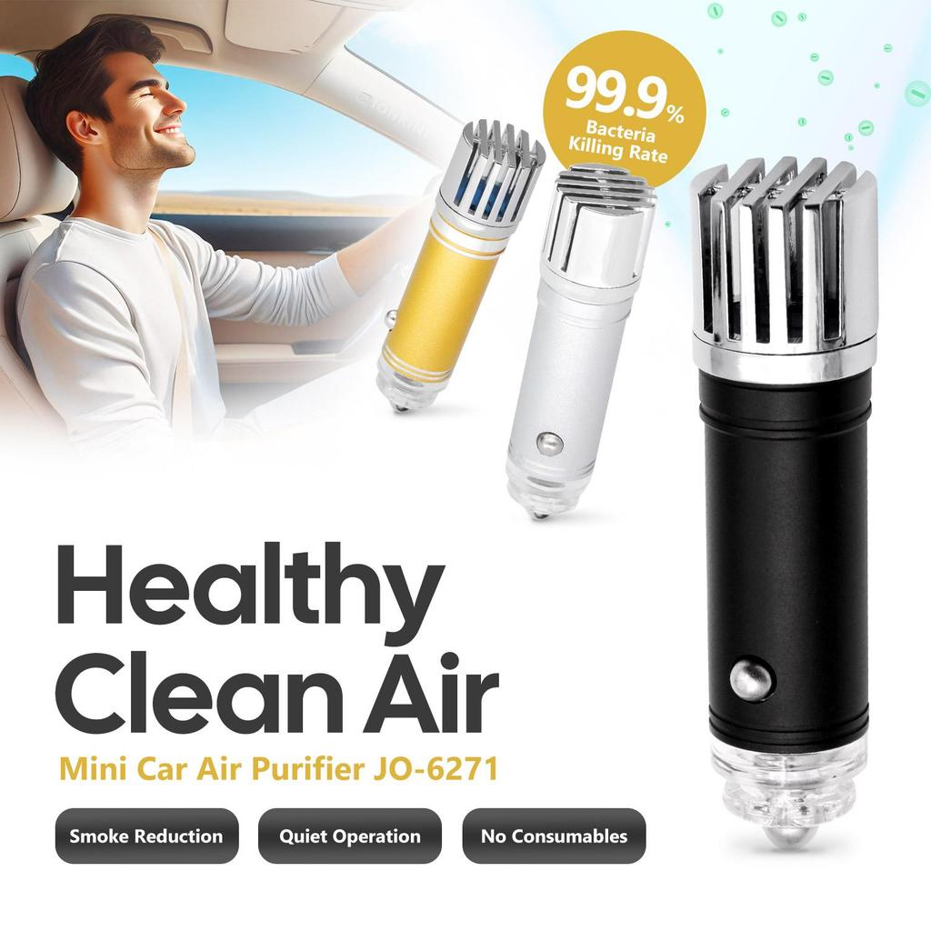 Миниатюрный автомобильный ионизатор воздуха 12 В, подключаемый к розетке, удаляет дым, частицы PM2.5, пыльцу, запахи, тихий автомобильный очиститель воздуха для путешествий.