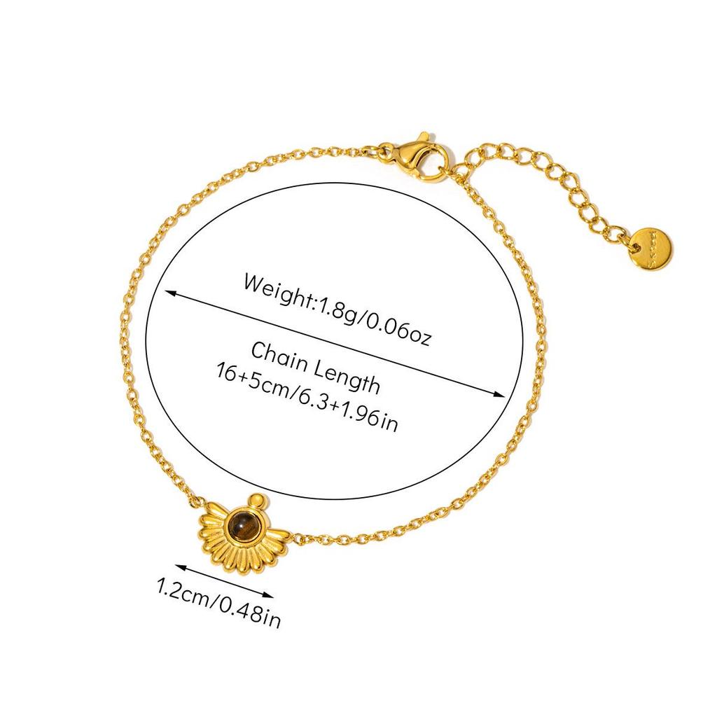 Браслет из титановой стали в стиле ретро-дворца с покрытием из 18-каратного золота и натуральным изумрудом для женщин