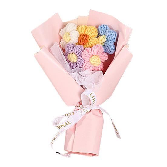 Привлекательный искусственный букет цветов, атмосфера, реалистичный яркий цвет, создание красочного букета цветов, сотканного вручную, на день Святого Валентина