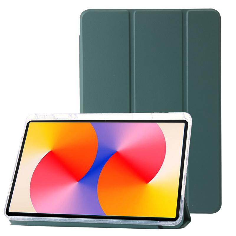 Роскошный прозрачный кожаный чехол-книжка для планшета Huawei MatePad SE 11 2024, чехол с держателем для ручек, откидная подставка, прозрачная задняя крышка, противоударный защитный чехол