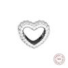 Стерлингового серебра 925 пробы, подвески в форме сердца, бусины для изготовления ювелирных изделий, подходят для оригинальных браслетов