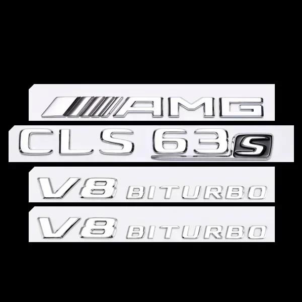 Car Sticker 4pcs/set 3D ABS Car Sticker for Mercedes-Benz CLS Class TURBO 4MATIC Modified AMG Logo CLS 53S 63S Tail Label Fender