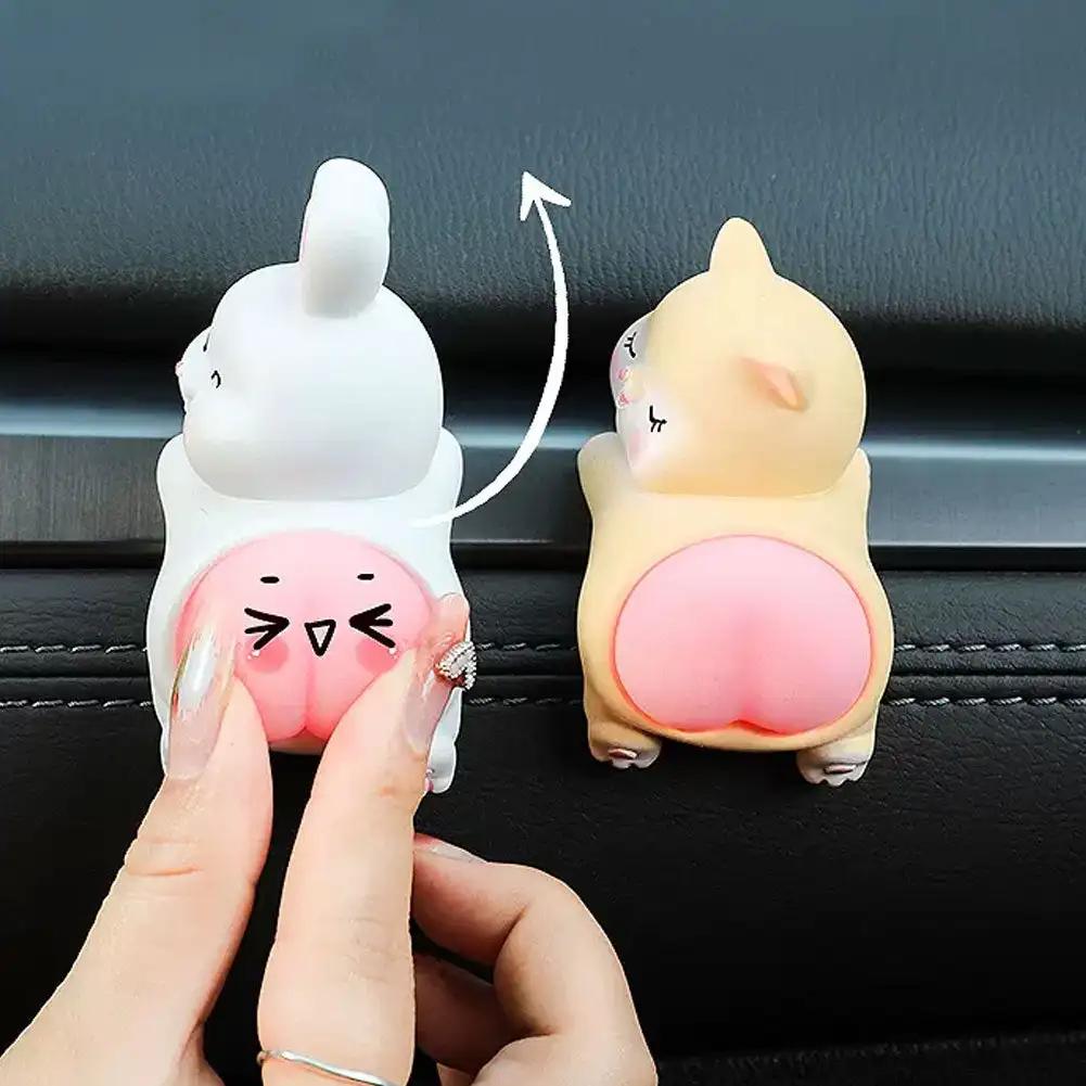 Симпатичные украшения для автомобиля, 3D-игрушки для приборной панели, куклы, игрушки, панда, кошка, кролик, свинья, украшения, подарки, аксессуары для салона автомобиля