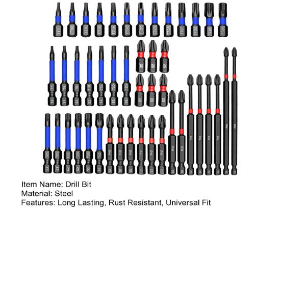 Набор магнитных ударных гайковертов 46 шт. Высокопрочный, устойчивый к ржавчине, широко используемый, переходники для торцевых головок, гайковерты для барашковых гаек, набор сверл