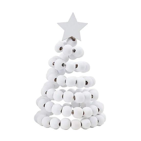 Настольное украшение «Рождественская елка» в скандинавском стиле, искусственное, с вращающимися бусинами, звезда на верхушке, маленькая искусственная елка, праздничное украшение