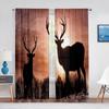 Silhouette of Two Deer Chiffon Sheer Curtains for Living Room Bedroom Home Decorations Elk Pattern Voile Tulle Curtain Drapes