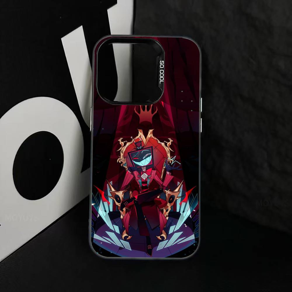 Чехол для телефона H-Hazbin V-Vox для iPhone 17,16,15,14,13,12,11 Plus,Pro Max,XS,Цветная Посеребренная Внутренняя Крышка