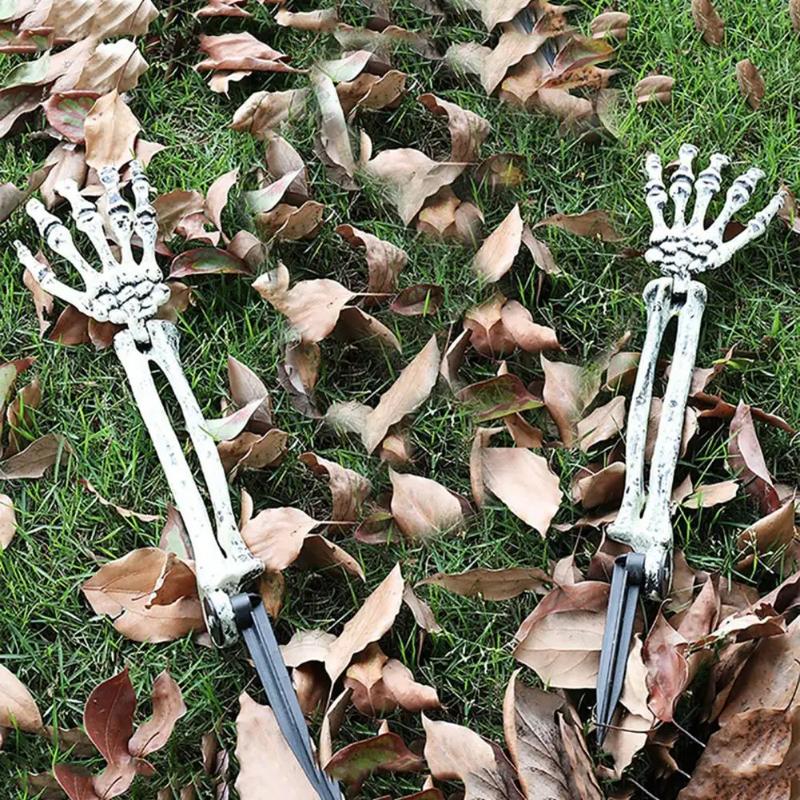Halloween Graveyard Decor Realistic Halloween Skeleton Hand Arm Decorations for Home Garden Lawn Bone Ground Stakes for Party