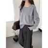 2026 Autumn Korean Style Elegant Beaded Lapel One-Shoulder Knit Sweater