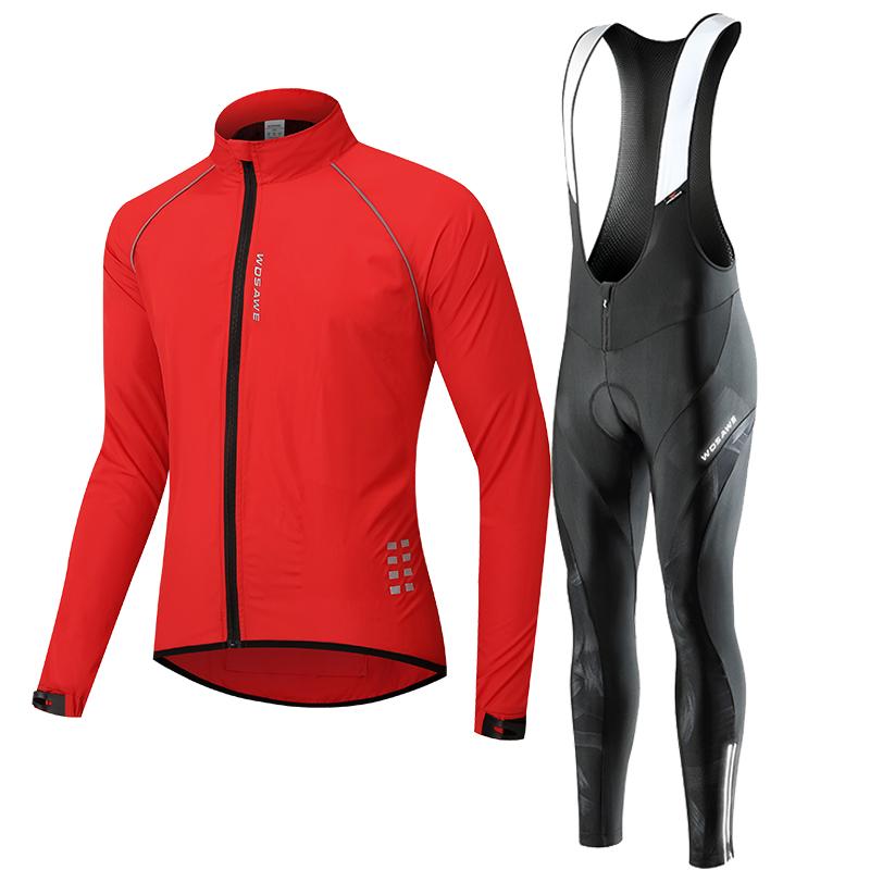 Комплекты для велоспорта WOSAWE, мужская велосипедная куртка, штаны-нагрудники, эластичная гелевая подкладка