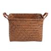 38cm Dirty Clothes Basket Square Laundry Hamper Convenient Hand Woven Storage Basket  for Towel