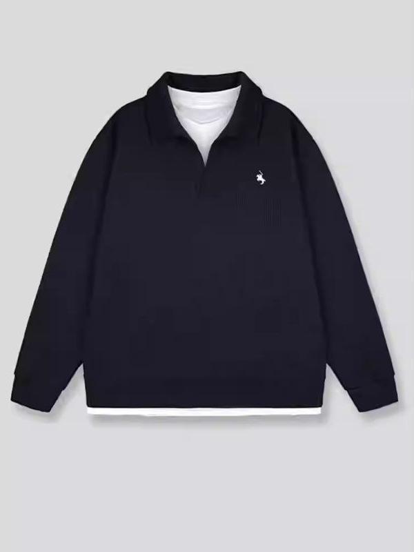 Men's Trendy Solid Color Lapel Hoodie - Autumn/Winter Casual Loose Fashion Top