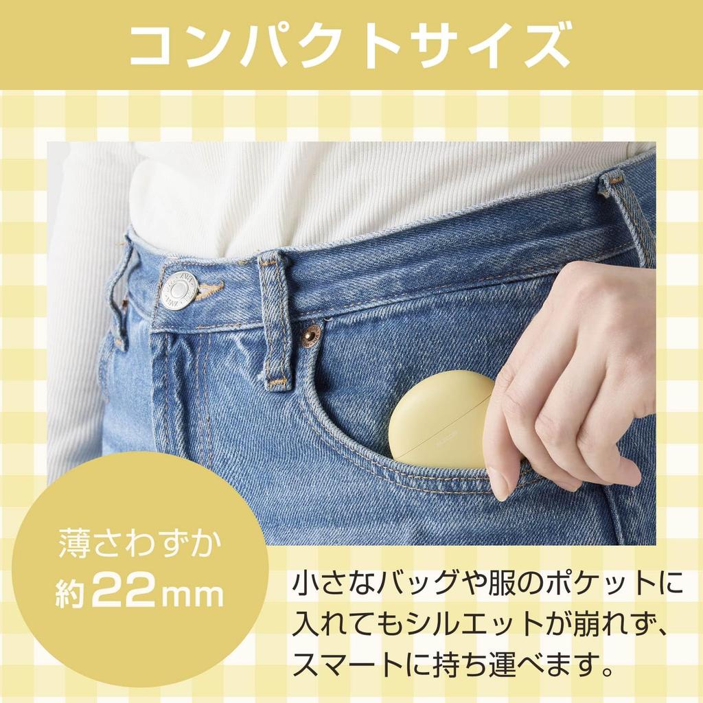 ELECOM Wireless Earphones Earphones Bluetooth Stylish Round Touch Control Inner Ear Compatible Automatic Pairing Charging Macaron Yellow 5.3 SBC/AAC