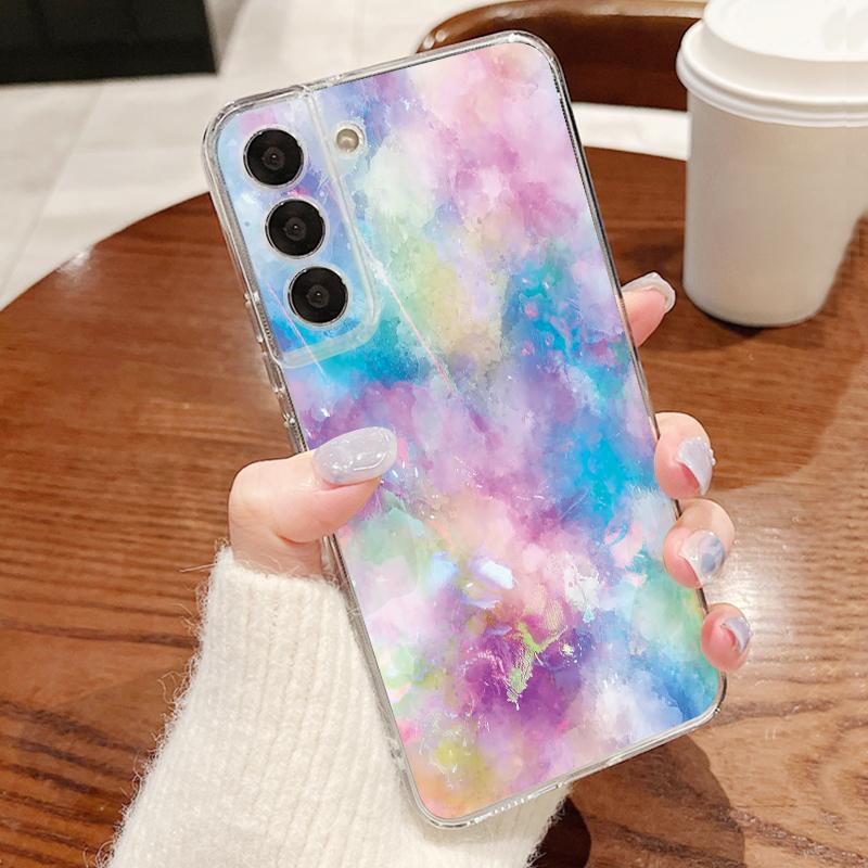Красочный Мраморный Чехол Для Samsung Galaxy A57 A37 A27 A17 A56 A36 A26 A16 A55 A54 5G S21 FE S22 S23 S24 S25 Plus S26 Ultra Прозрачный Мягкий Чехол