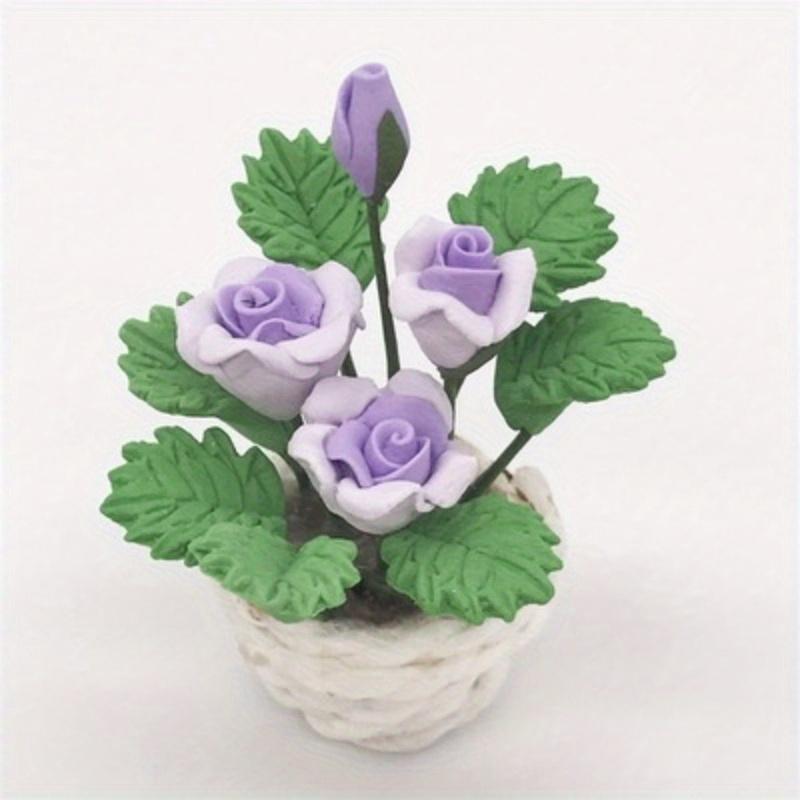 1/12 Кукольный домик Миниатюрный цветочный садовый орнамент Мини-зеленое растение Цветочный горшок Домашнее моделирование дерева в горшке Декор для кукольного домика